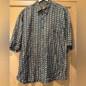 Vintage Utopia 80's/90's Silk Oversized Button Down Men's Shirt / large